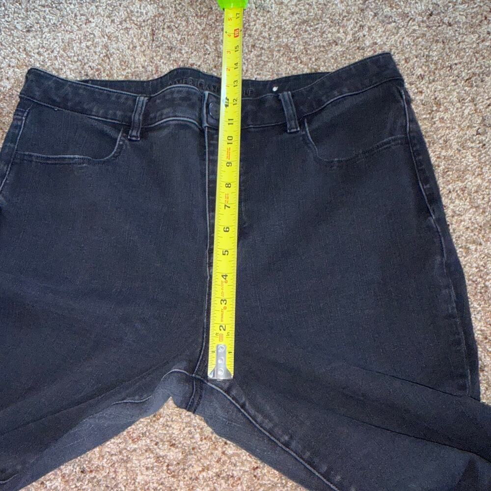 American Eagle Jeans Womens 18 Black Hi Rise Jegging The Dream Jeans Stretch - Picture 6 of 7